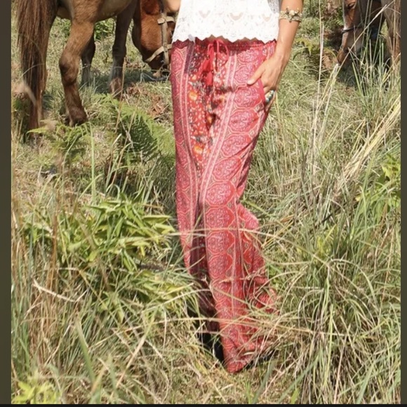 Tulle and Batiste Jamawar Rose Flair Pant - Picture 2 of 4